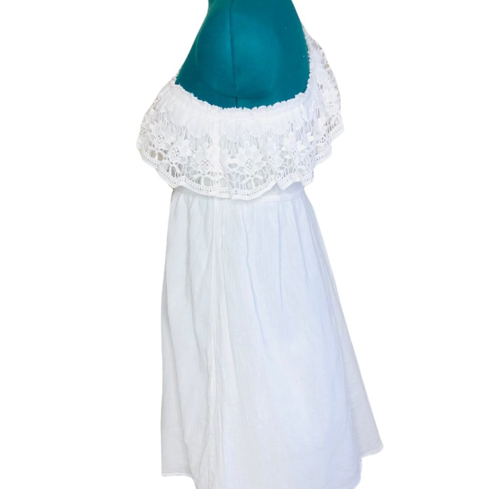 Lane Bryant White One Shoulder Crochet Dress - Picture 2 of 7